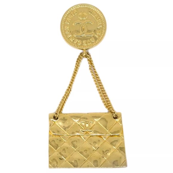 Chanel Bag Brooch Pin Gold 23 112261 - Picture 1 of 8